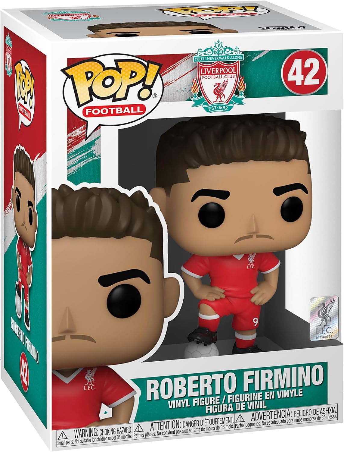 Funko POP! Piłka nożna: Liverpool - Roberto Firmino - Liverpool FC - kolekcjonerska figurka winylowa - pomysł na prezent - oficjalny towar - zabawki dla dzieci i dorosłych - kibice sportu - modelka