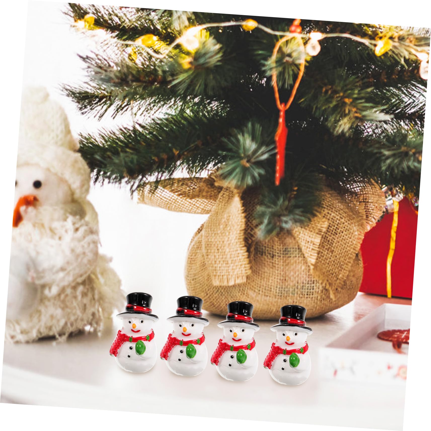 Amosfun 3 Ensembles Boules De Neige en Résine pour Bonhomme De Neige Décorations De Noël Flocons De Neige Décorations De Fête Ornements De Bonhomme De Neige Mini Arbre De 20 pièces * 3