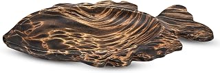 AeraVida Ocean Fish Shaped Natural Brown Mango Tree Wood Kitchen Plate Bowl | Decorative Tray Bowl for Kitchen Counter | Wooden Tray for Candy Nuts Desserts Fruits Home Décor Gifts