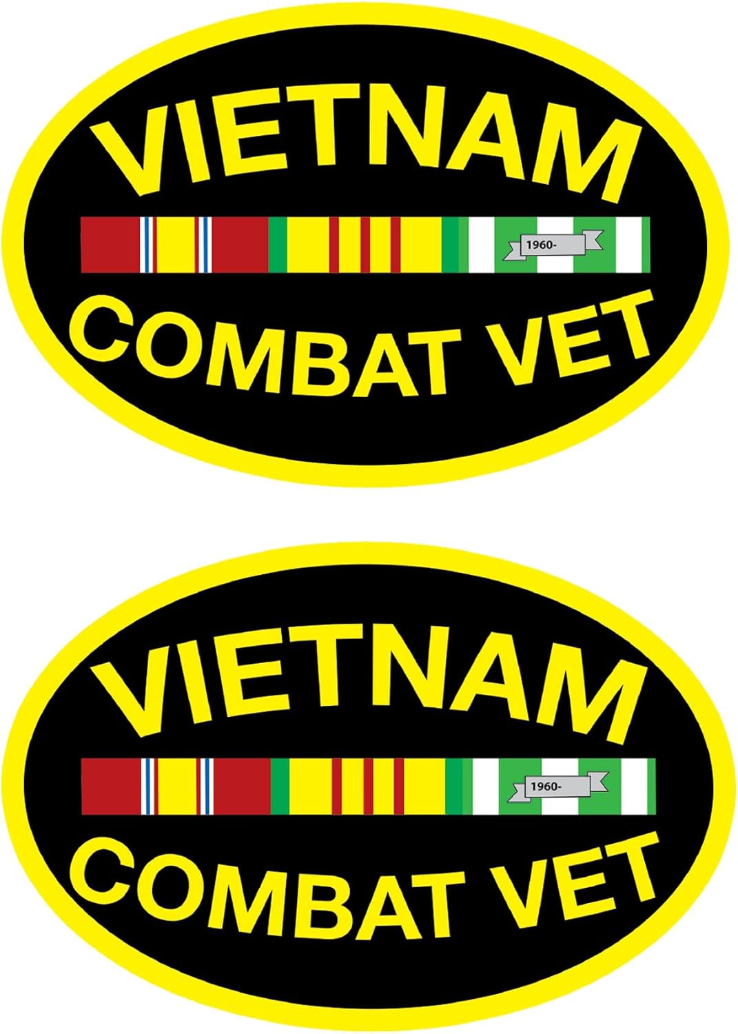 Vietnam Combat Vet 3 Ribbon Decal 3 Inch 2-Pack