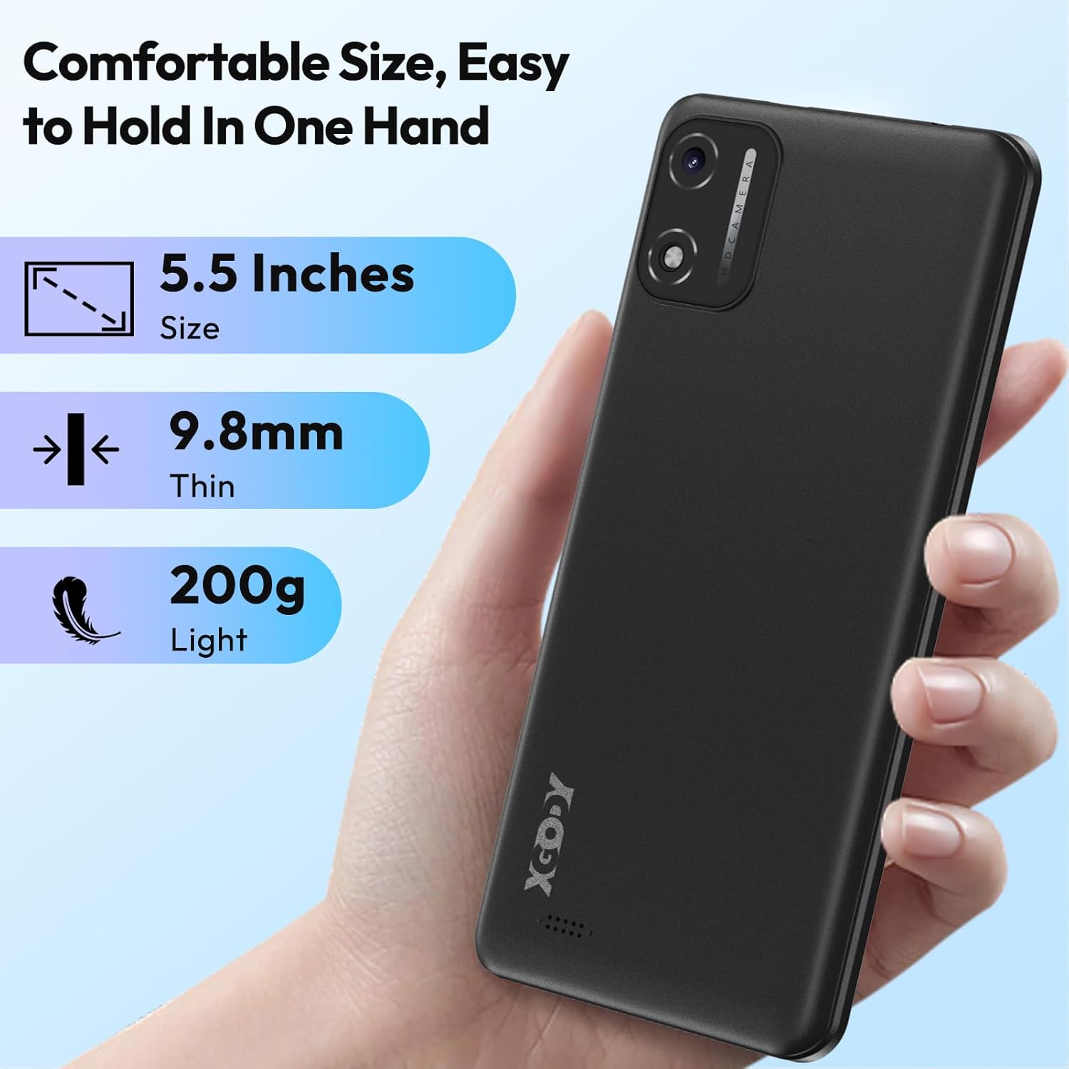 Xgody Android Phone X32, SIM Free Unlocked Mobile Phone with 5.5'' Display Android 14 Octa-Core 2850mAh battery, 4G Dual SIM, 2GB+16GB/128GB Expandable, 8MP Cameras Face ID GPS... - Image 4