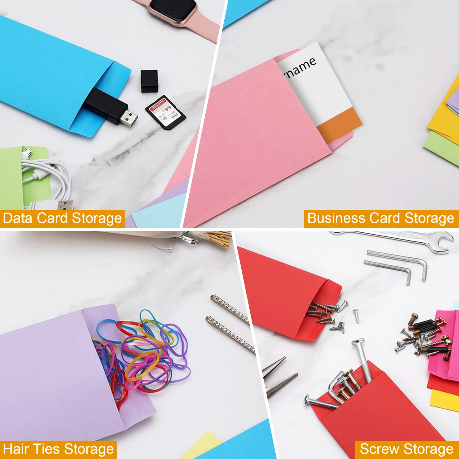 VANRA Lot de 150 Enveloppes Colorées pour Pièces de Monnaie 5,3 x 8,9 cm