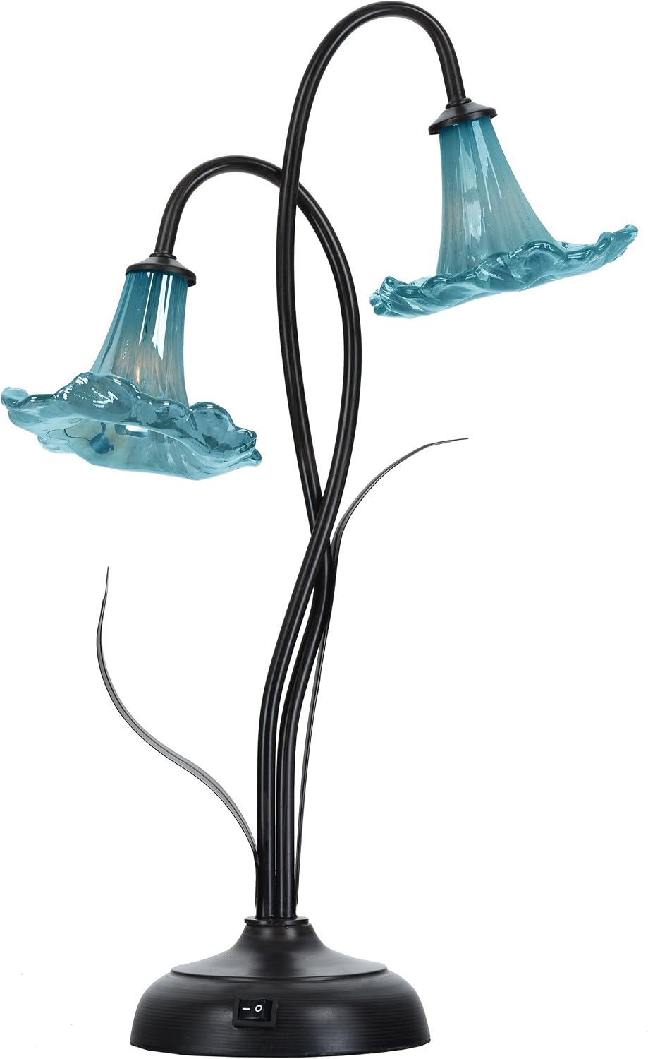 Dale Tiffany SAT17077LED Blue Trumpet Accent Lamp, 20.5"