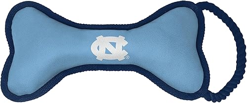 Miniatura 7 de Juguete para perros con forma de hueso con licencia oficial de la NCAA con chirriador y cuerda, duradero y divertido para todas las razas de perros