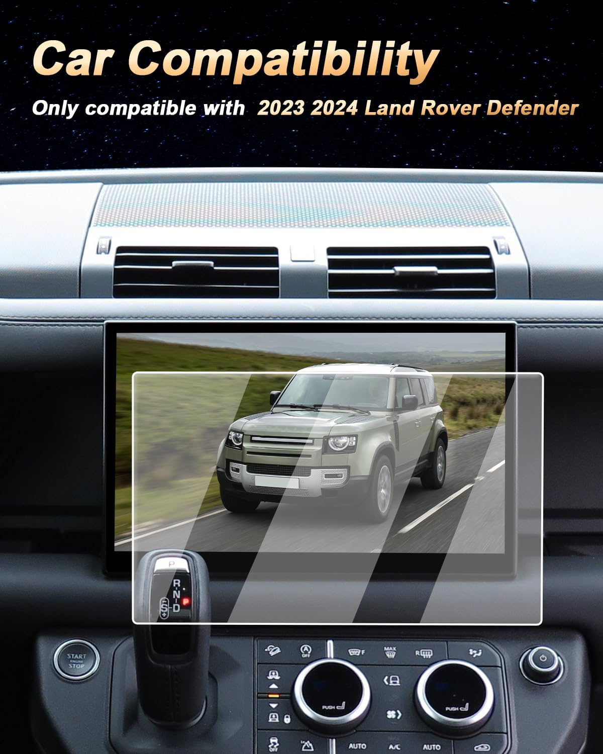 ECOZEN Screen Protector For 2023-2025 Land Rover Defender - 11.4-Inch Navigation 9H Tempered Glass Screen Protector For 2023-2025 Defender 90 110 130 OCTA Accessories - Anti Fingerprints