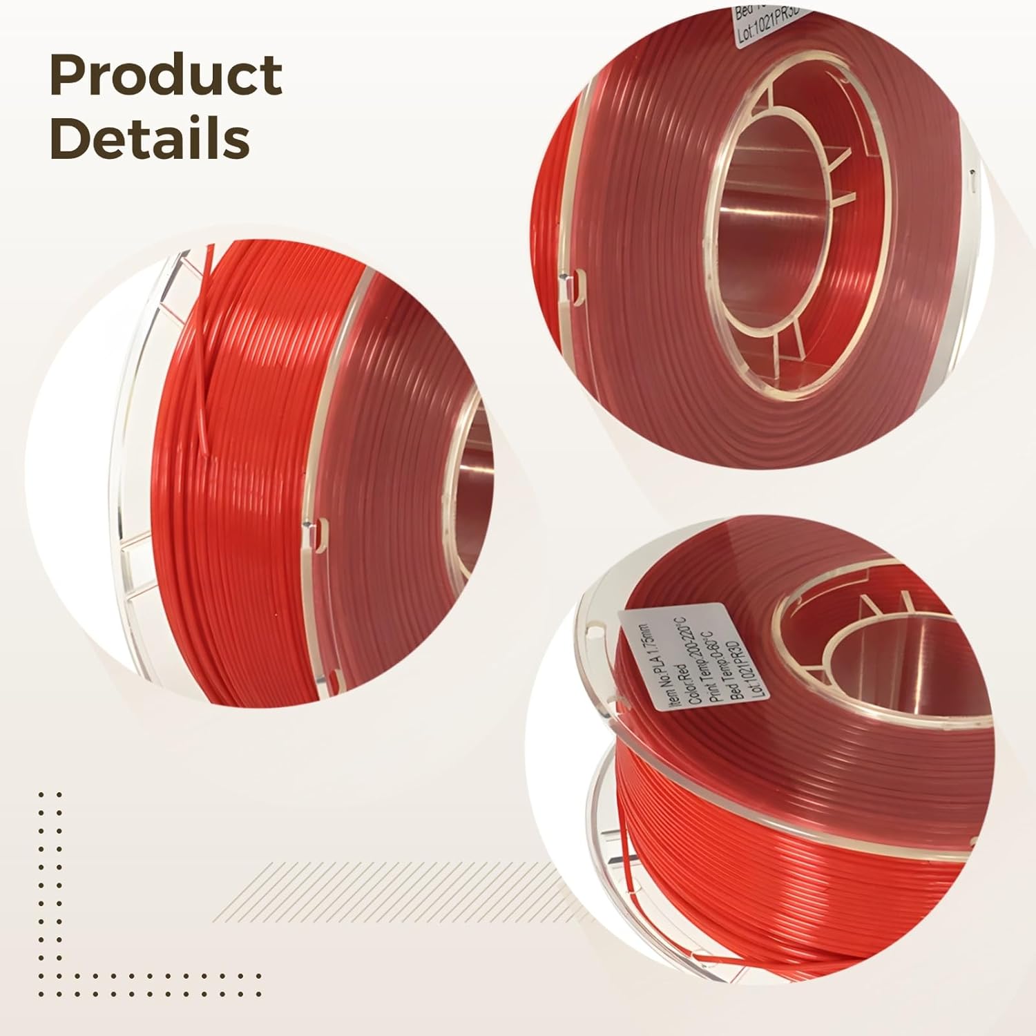 Models, Sculptures, Parts Great for, High Precision, Biodegradable, Food Grade, 1.75 Mm and 3.0 Mm Choices, 3D Printing Pla Filament