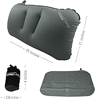 Vista 4 de Almohada inflable ultraligera para viajes y campamentos, compacta, cómoda, duradera para lumbar, campamento, senderismo (gris)