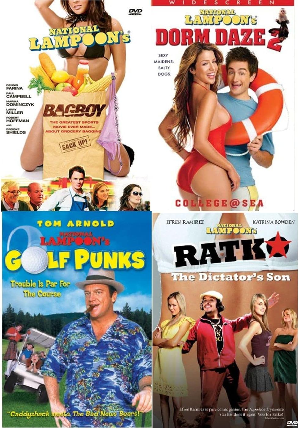 4 National Lampoon Movies DVD Bagboy / Dorm Daze 2 / Golf Punks