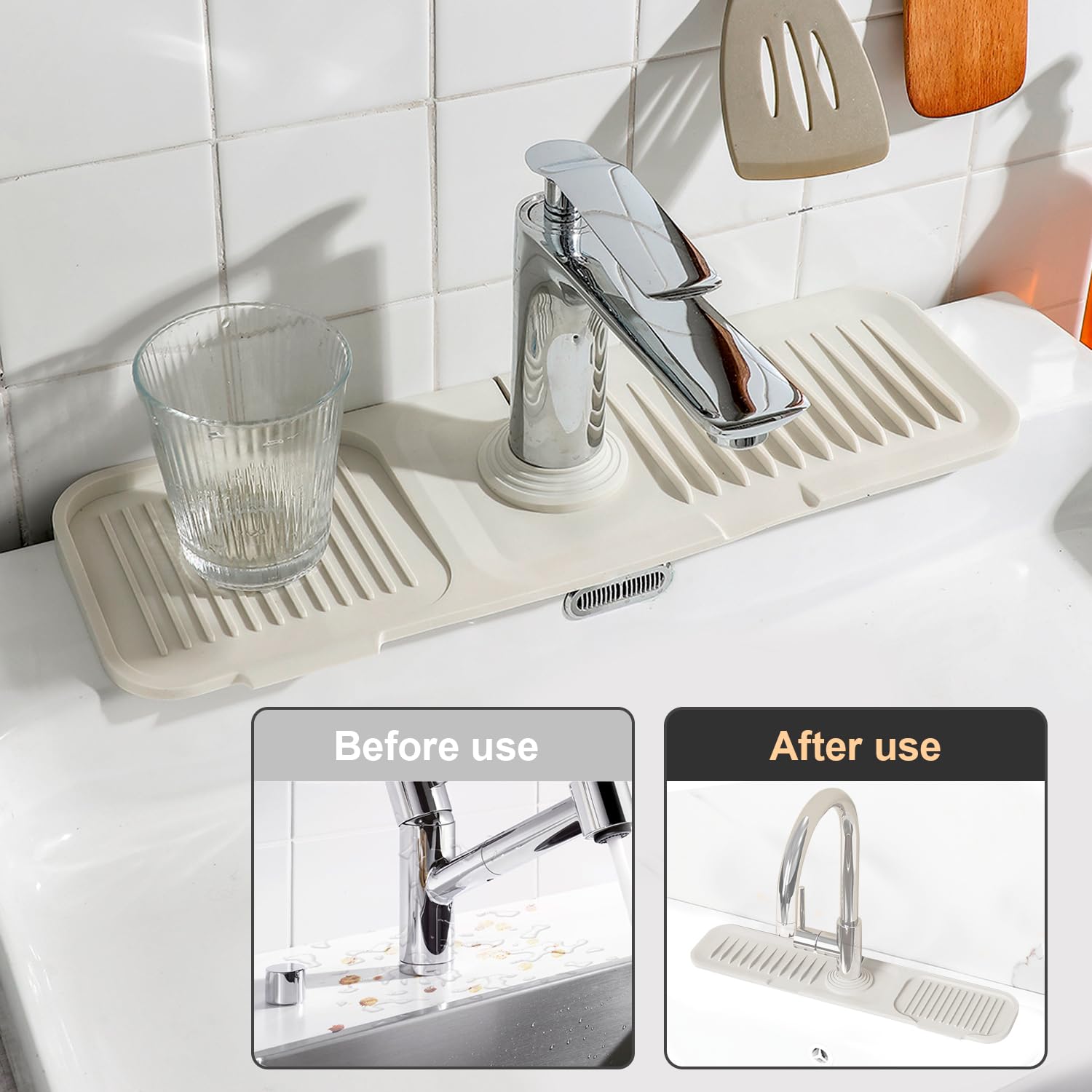 Tappetino Drenante Silicone Per Rubinetti Cucina - Antiscivolo 45x10cm, Regolabile - Foto 10