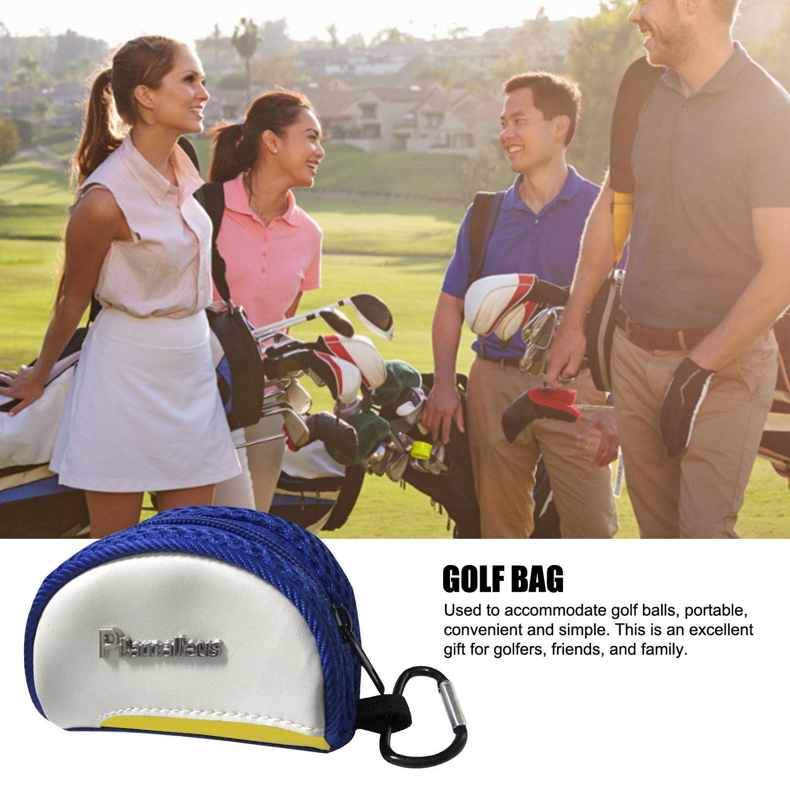 Borsa per Pallina da Golf con Cerniera e Moschettone, Porta t-Shirt Sportivo Tascabile