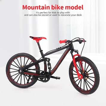 Mini Bicycle Model, 1:10 Scale Mini Finger Bikes, Finger Bike Models, Miniature Finger Mountain Riding Bike Model, Fingers Mountain Bikes for Home Office Ornaments