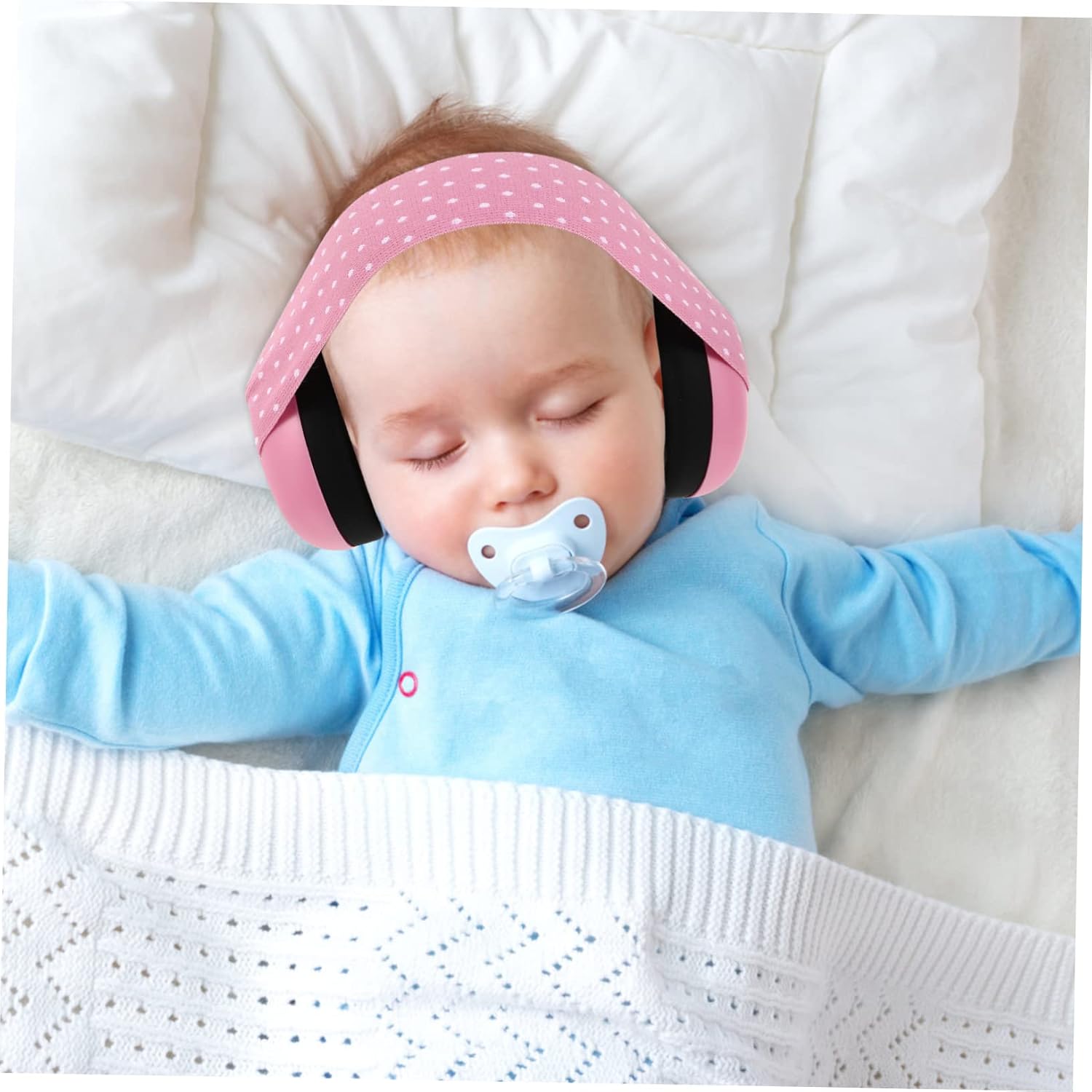 Adjustable Baby Ear Muffs for Newborns and Infants Noise Cancelling Protection Elastic Design for Travel and Outdoor Use