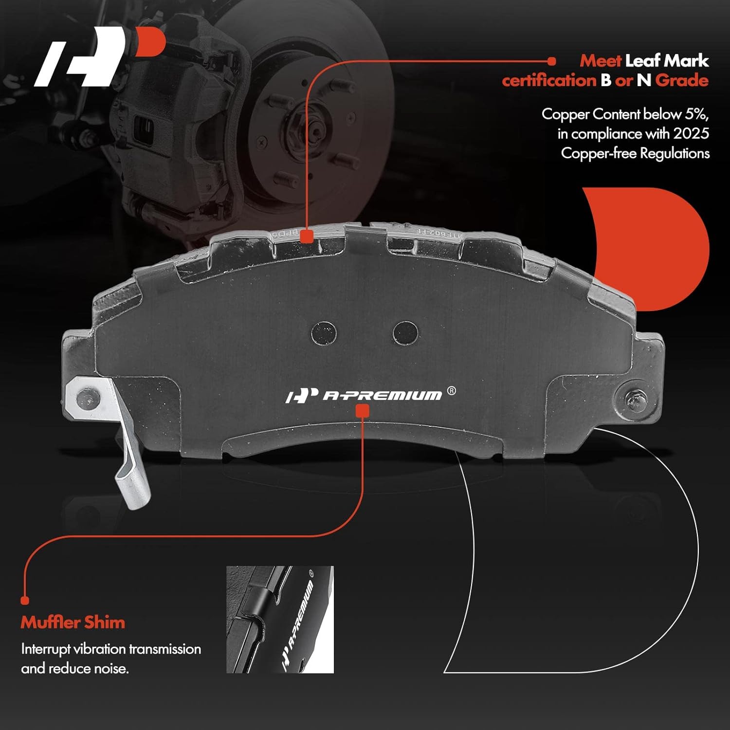 A-Premium Front Drilled and Slotted Disc Brake Rotors + Ceramic Pads Kit Compatible with Select Honda Models - Accord 1998 1999 2000 2001 2002 V6 3.0L 6-PC Set