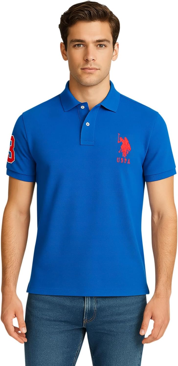 U.S. POLO ASSN. Mens Slim Fit Solid Polo Shirt