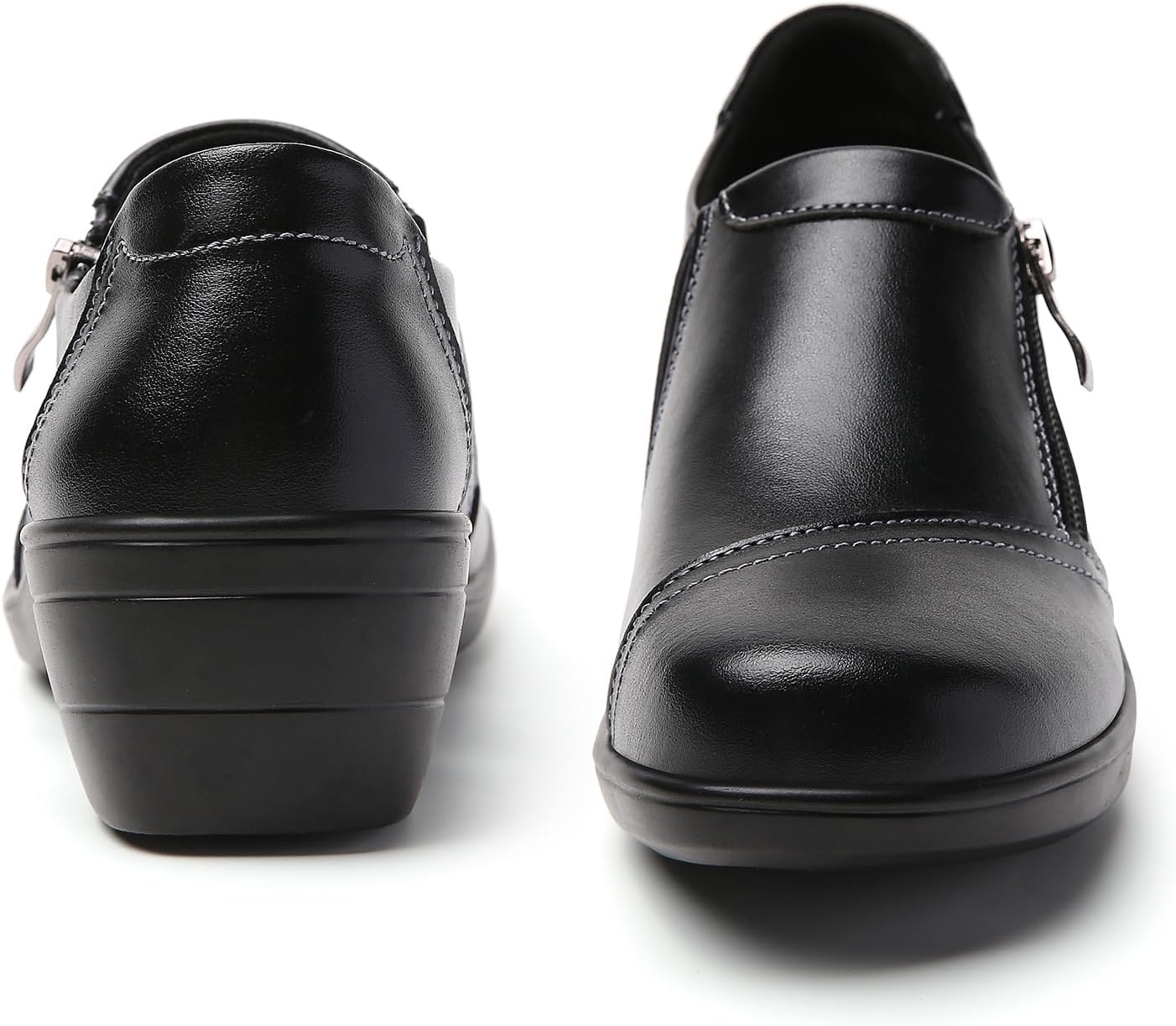 FOVSMO Loafers for Womens Comfort Dressy Slip-Ons Zipper Business Casual Office Work Shoes - Image 4