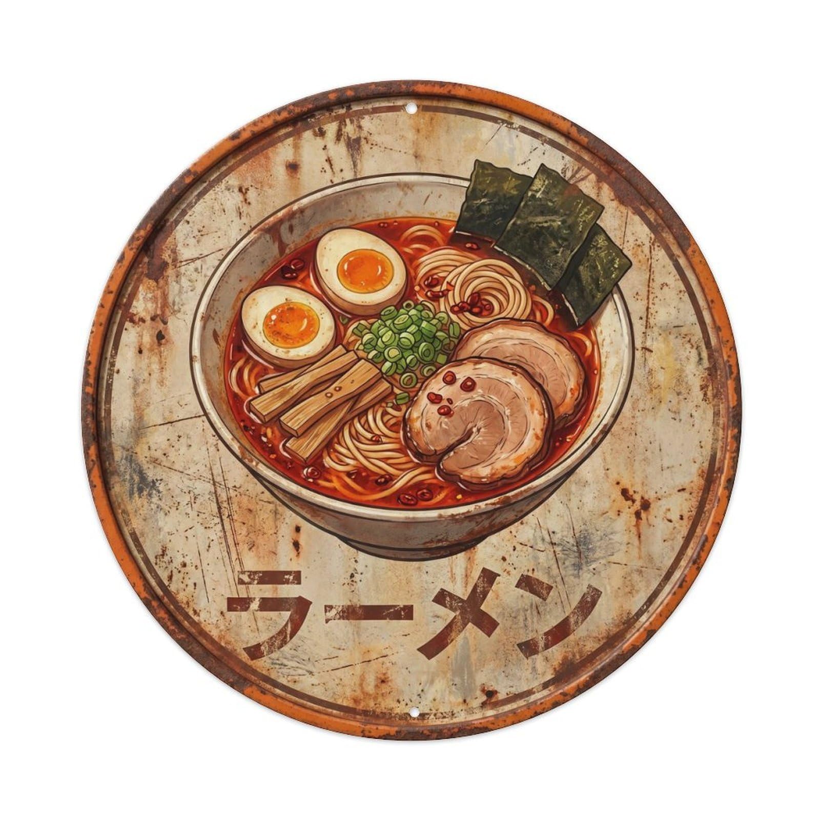 Cxhjca 8X8inch(20X20cm) Ramen Japanese Restaurant Kitchen Roadside Diner Food Metal Tin Sign