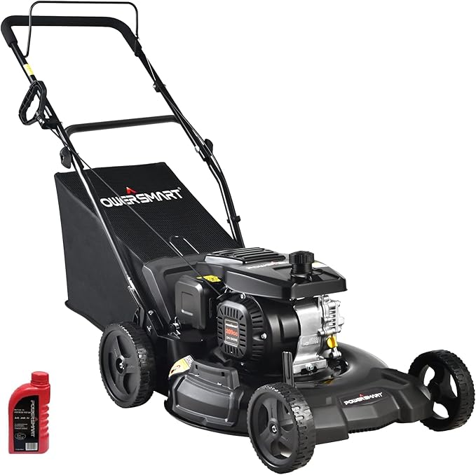 PowerSmart Gas Powered Push Lawn Mower, 21 Inch 170cc 3in