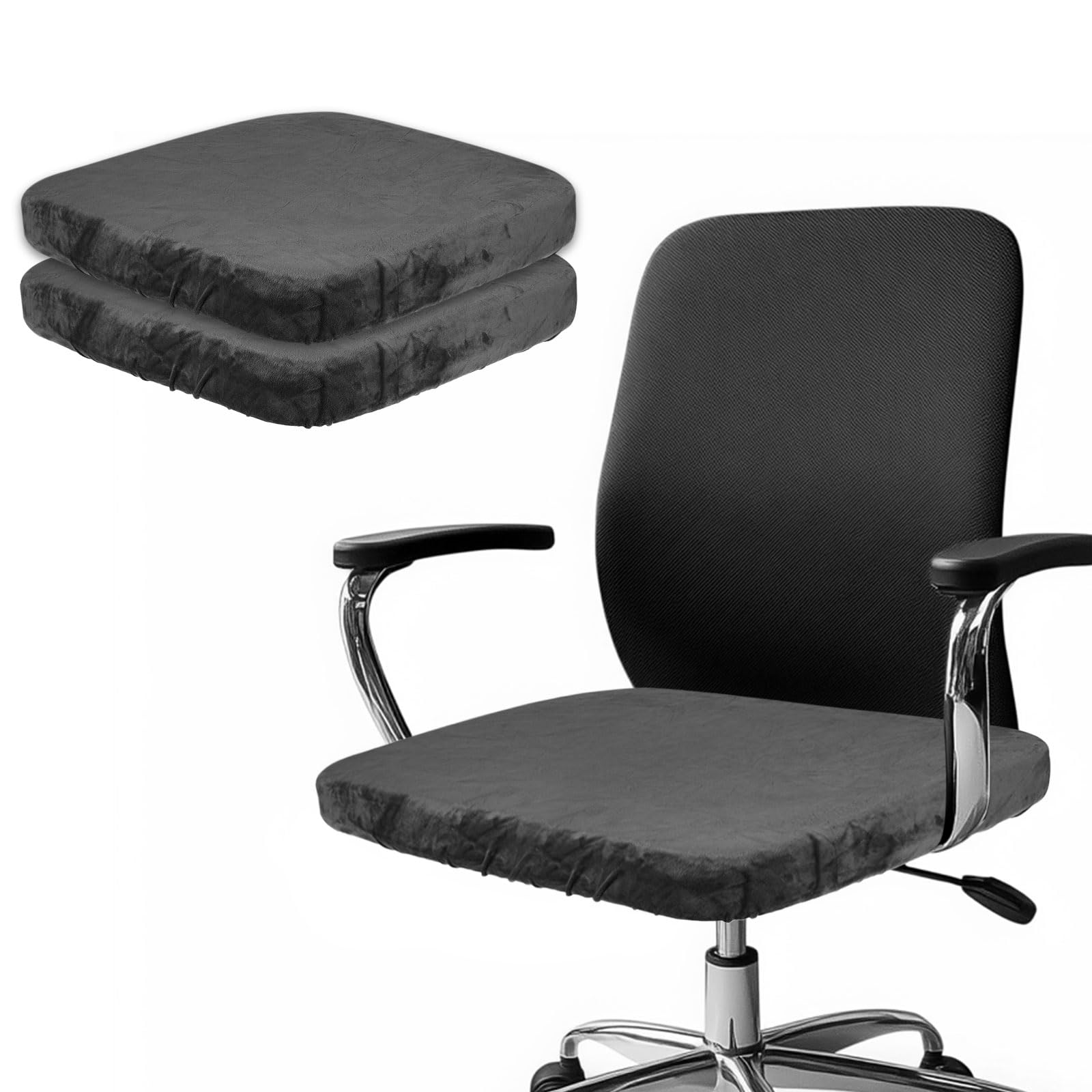 Housse de chaise de bureau grise pour le télétravail et la protection du siège informatique