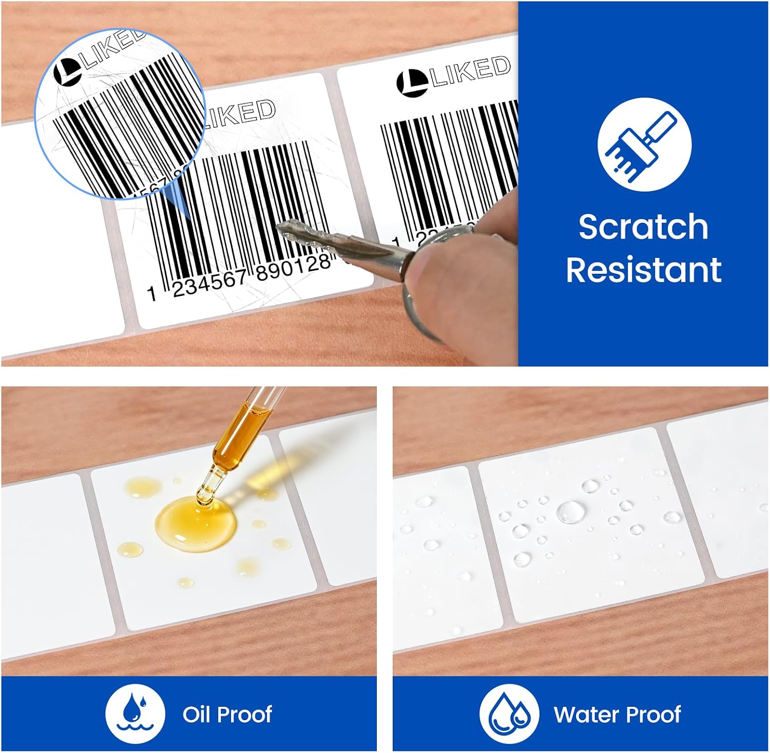 LLIKED 2"x2" Removable Labels 750 Thermal Labels with No Residue image 4