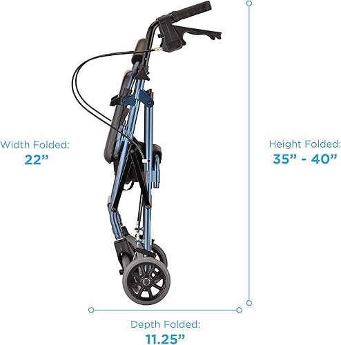 Miniatura 4 de Nova - Productos Médicos Get Go Petite Rolling Walker, caminador rodante pequeño - 13 libras., 4208CBL, Petite, Azul, 1, 1