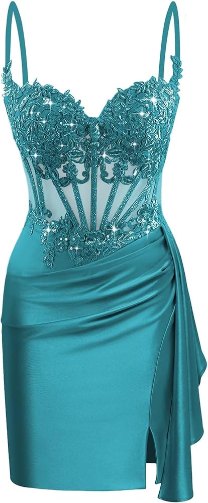 Amazon.com: vintys Sparkly Spaghetti Straps Satin Sequin Homecoming Dresses for Teens with Tail Sweetheart Lace Appliques Prom Party Dresses Aqua Blue : Clothing, Shoes & Jewelry Amazon.com: vintys Sparkly Spaghetti Straps Satin Sequin Homecoming Dresses for Teens with Tail Sweetheart Lace Appliques Prom Party Dresses Aqua Blue : Clothing, Shoes & Jewelry