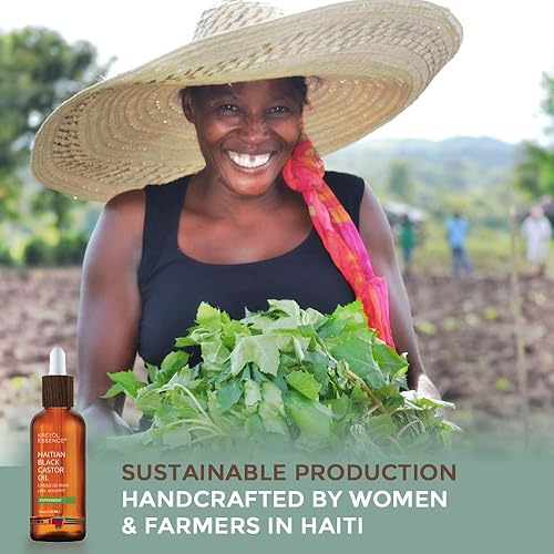 Miniatura 7 de Kreyol Essence - Aceite de ricino negro haitiano – Dúo de menta y romero, 2 onzas líquidas y 3.4 onzas líquidas