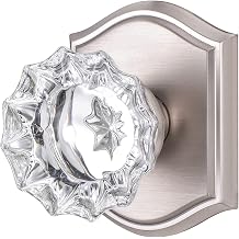 Antique Crystal Door Knobs, Hall and Closet Door Knobs Brushed Nickel