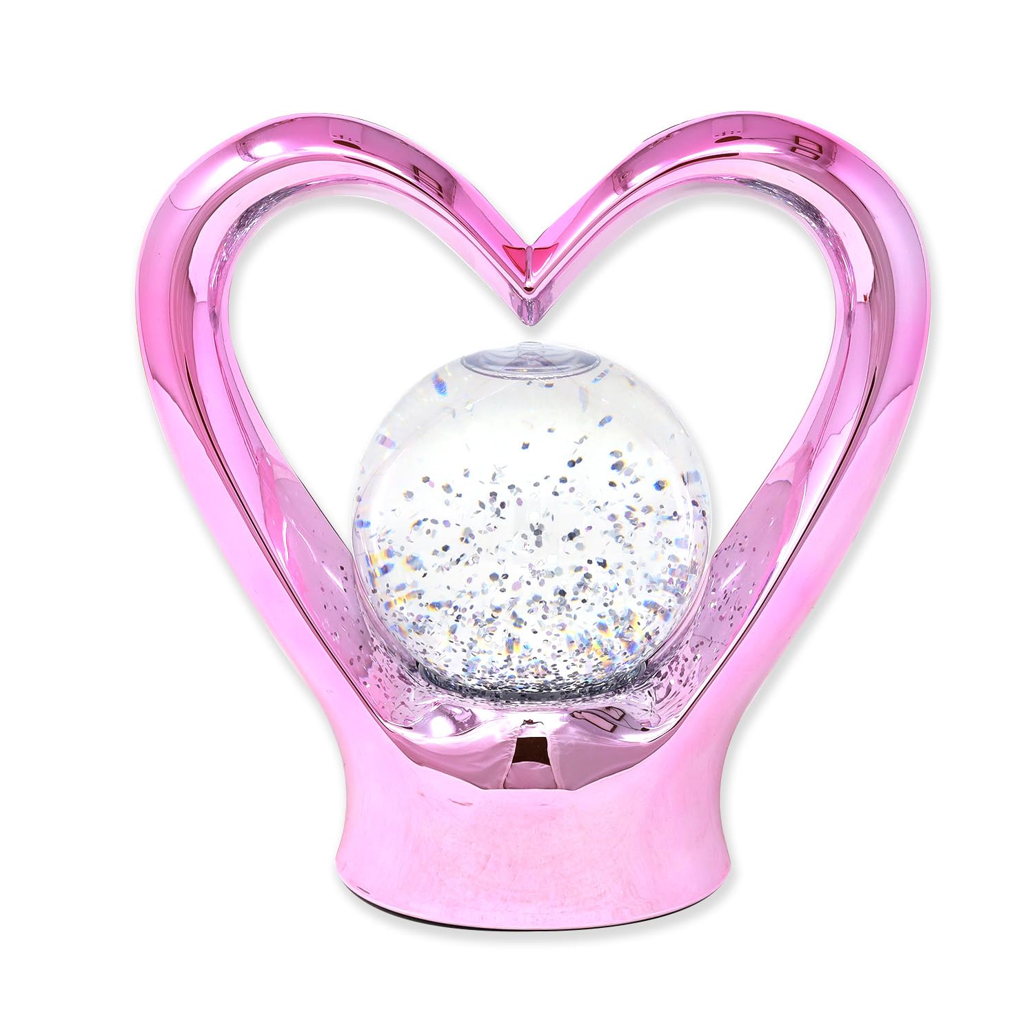 Lesser & Pavey Metallic Pink Heart Lamp | Gift for Your Loved Ones | Living Room Décor Night Lamp | Decorative Night Lights for Home & Office — image 1