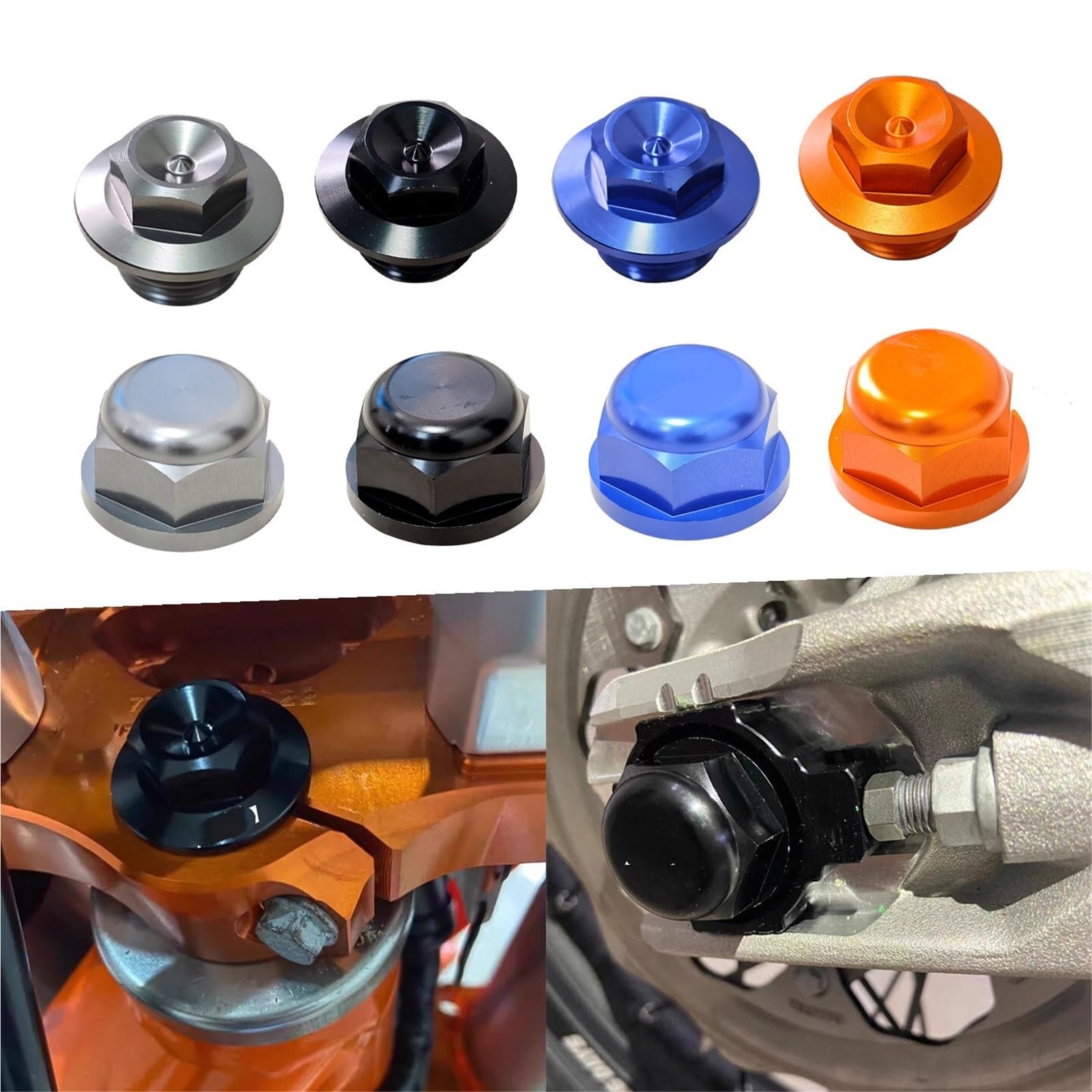 Accesorios modificados for Motocicleta, Cubiertas de Tuercas Eje Delantero y Trasero Aluminio CNC, compatibles con EXC EXCF XCW