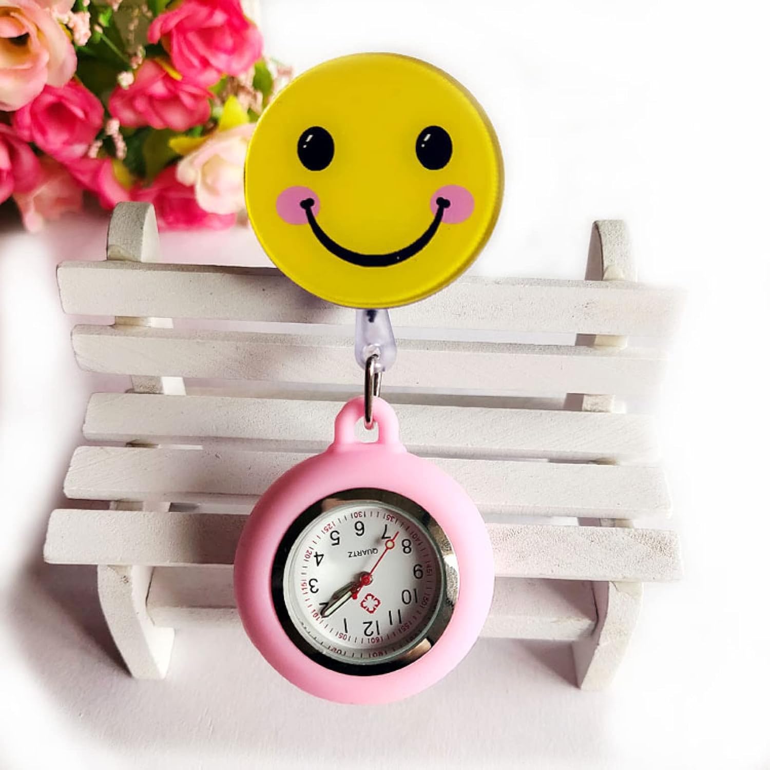 LLRR Paramédico Doctores Reloj Médico,Reloj de Bolsillo Impermeable con Bolsillo médico retráctil, Reloj de Examen para niños, Amarillo Fluorescente,Relojes Bolsillo Médico