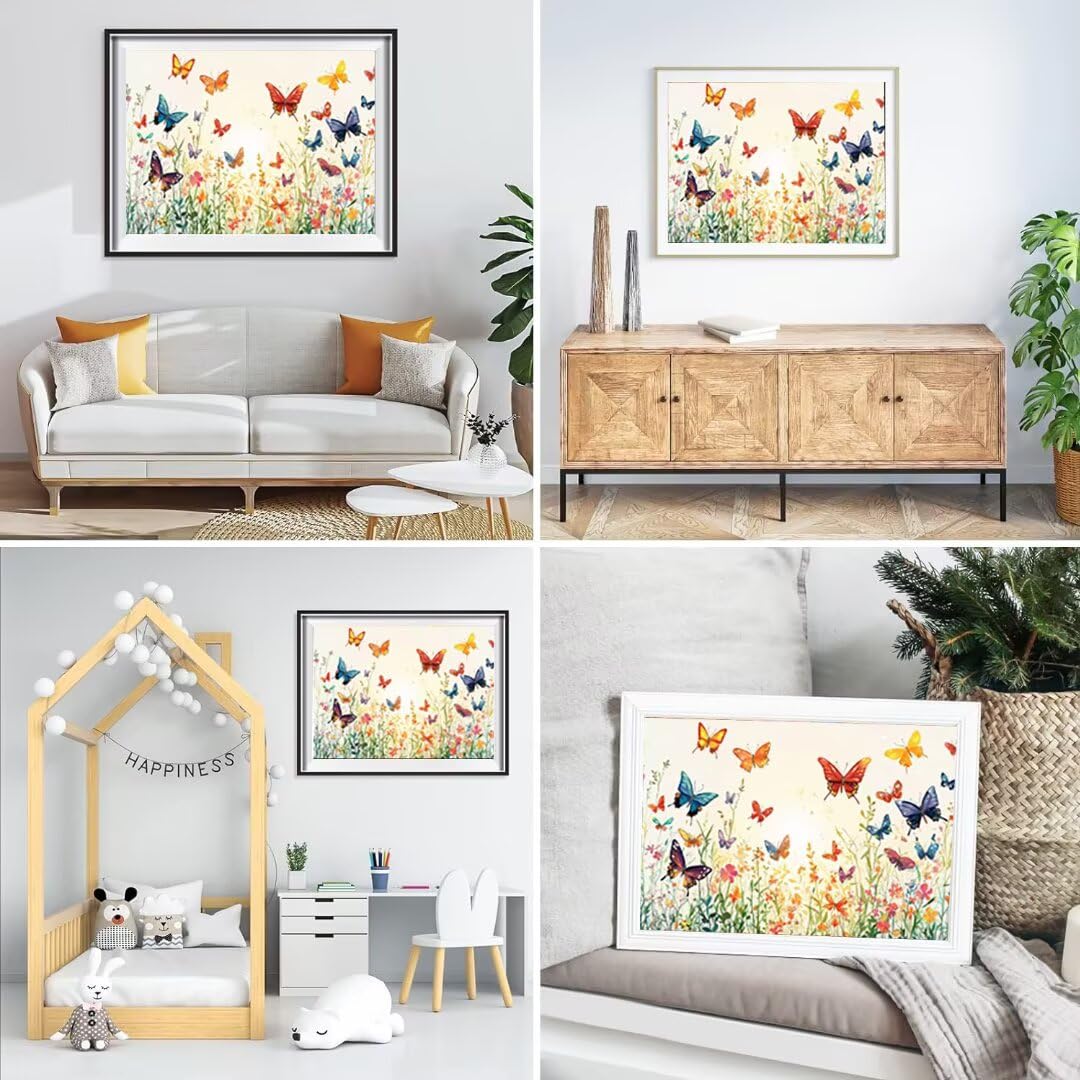 5D Motyl Diament Malarstwo Sztuka, Kwiat Diament DIY Dorośli Zestaw Diamentowy Zestaw Do Malowania, Kryształ Haft Krzyżowy Haft Diamentowy Malarstwo, Do Dekoracji Domu 70x90cm -36967