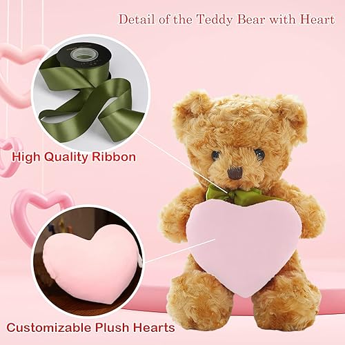 Miniatura 3 de Oso de peluche personalizado con imagen y texto personalizado en el corazón, animales de peluche como regalo personalizado para mujeres/hombres como