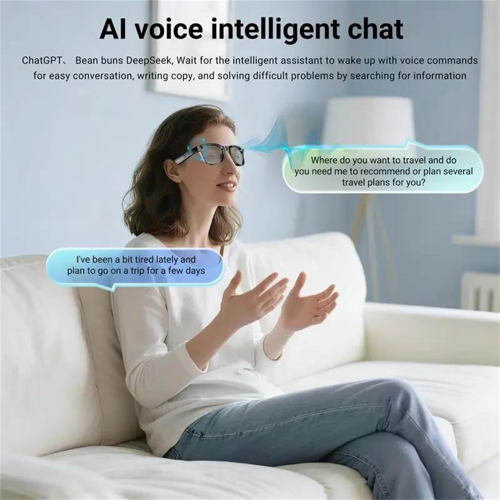 Occhiali intelligenti ia ia (chatgpt e gemini-2.5) con 164 traduzioni