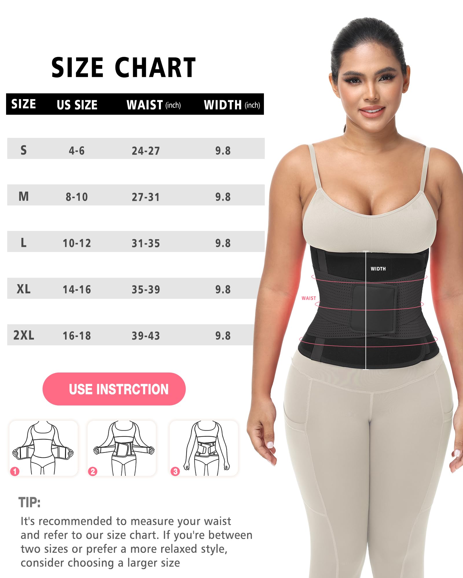 Ceinture d'entraînement pour femme et homme Ceinture abdominale Contrôle du ventre Ceinture d'entraînement Ceinture de sudation Sport Sauna Suit