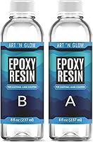Art 'N Glow Crystal Clear Epoxy Resin Kit 16oz - Bubble-Free, Non-Yellowing, Self-Leveling for Jewelry, Tumblers, Tabletops & Crafts