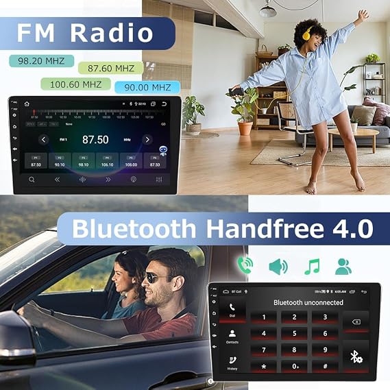 4+64G Car Stereo for Dodge RAM ProMaster City 2015-2021 Headunit with Carplay Android Auto 9 Touchscreen Android 14 in-Dash Head Unit WiFi GPS Navigation Mirror Link AHD Backup Camera Mic