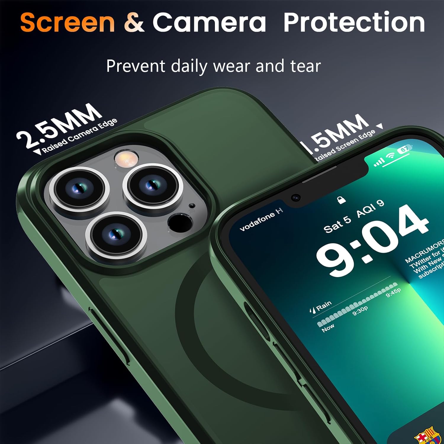 WRJ Magnetic Matte Case for iPhone 15 Pro Max 6.7-Inch, [Compatible with Magsafe] [Military Grade Drop Protection] Slim Translucent Anti-Fingerprints Shockproof Protective Phone Case-Green - Image 5
