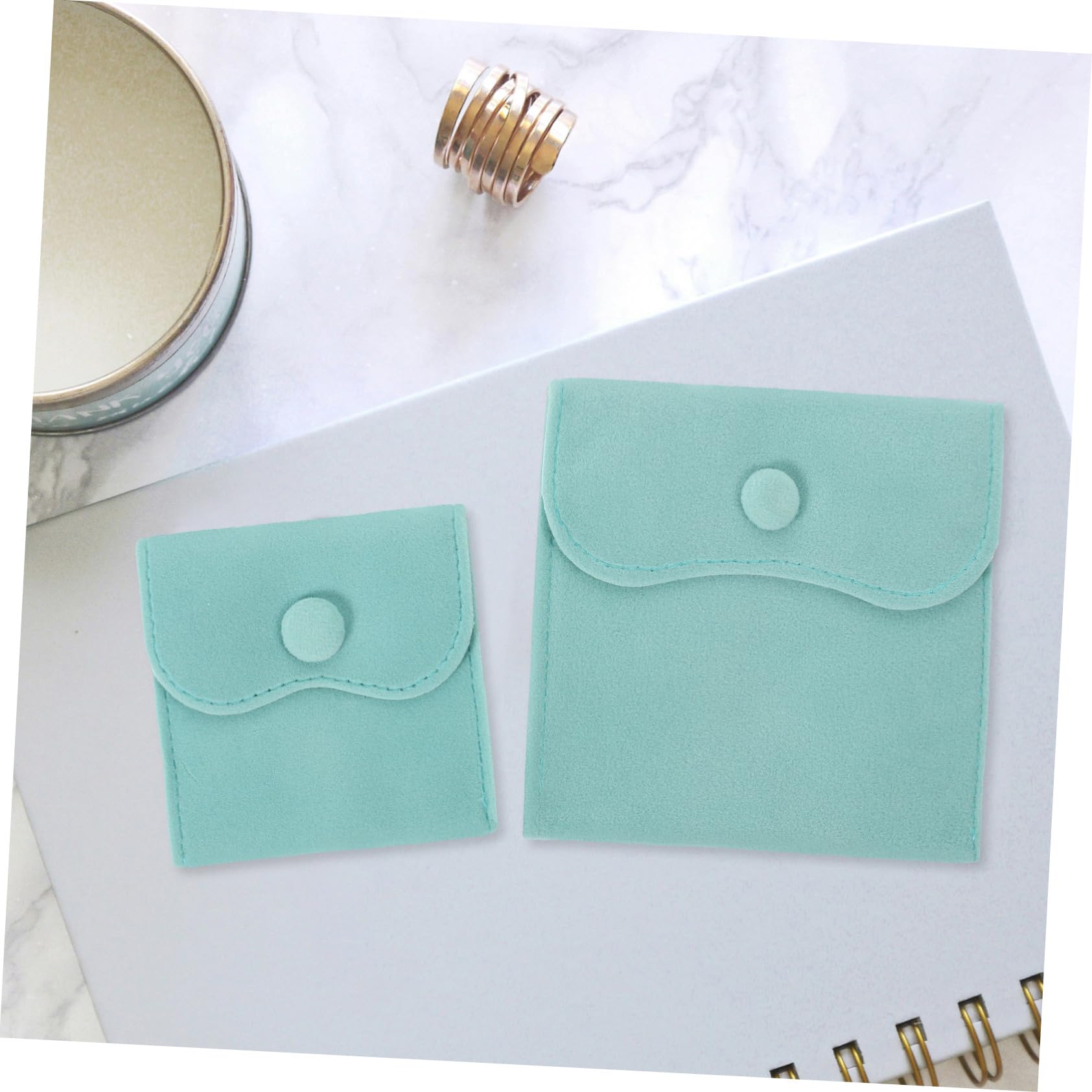 PACKOVE 40stücke Schmuckaufbewahrungstaschen Teiliges Kleine Samtbeutel Mit Druckknopf Für Ringe Ohrringe Und Halsketten Für Hochzeiten Geburtstagsfeiern Und Reisen Aquablau