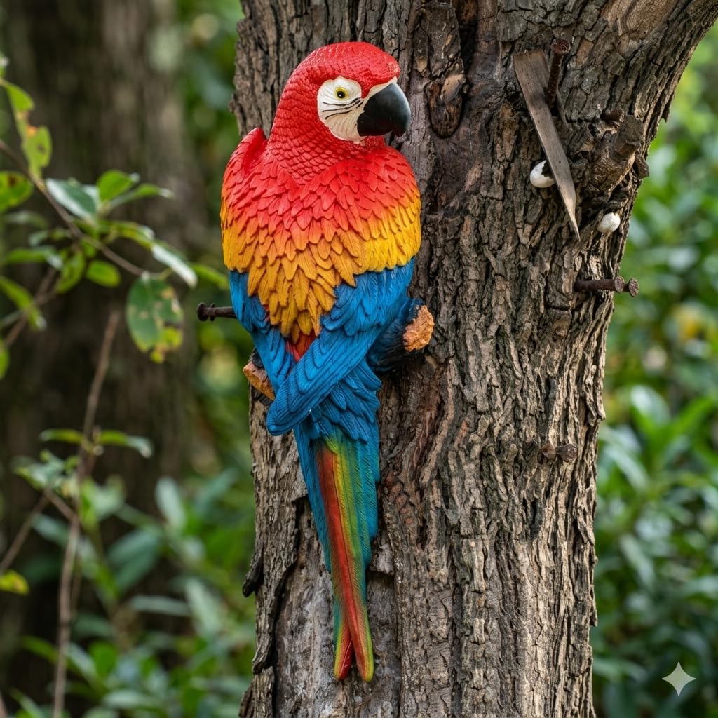 Mappa Wall Parrots for Home Tree Decor Parrot for Garden Home Decoration Birds for Garden Red-image-19