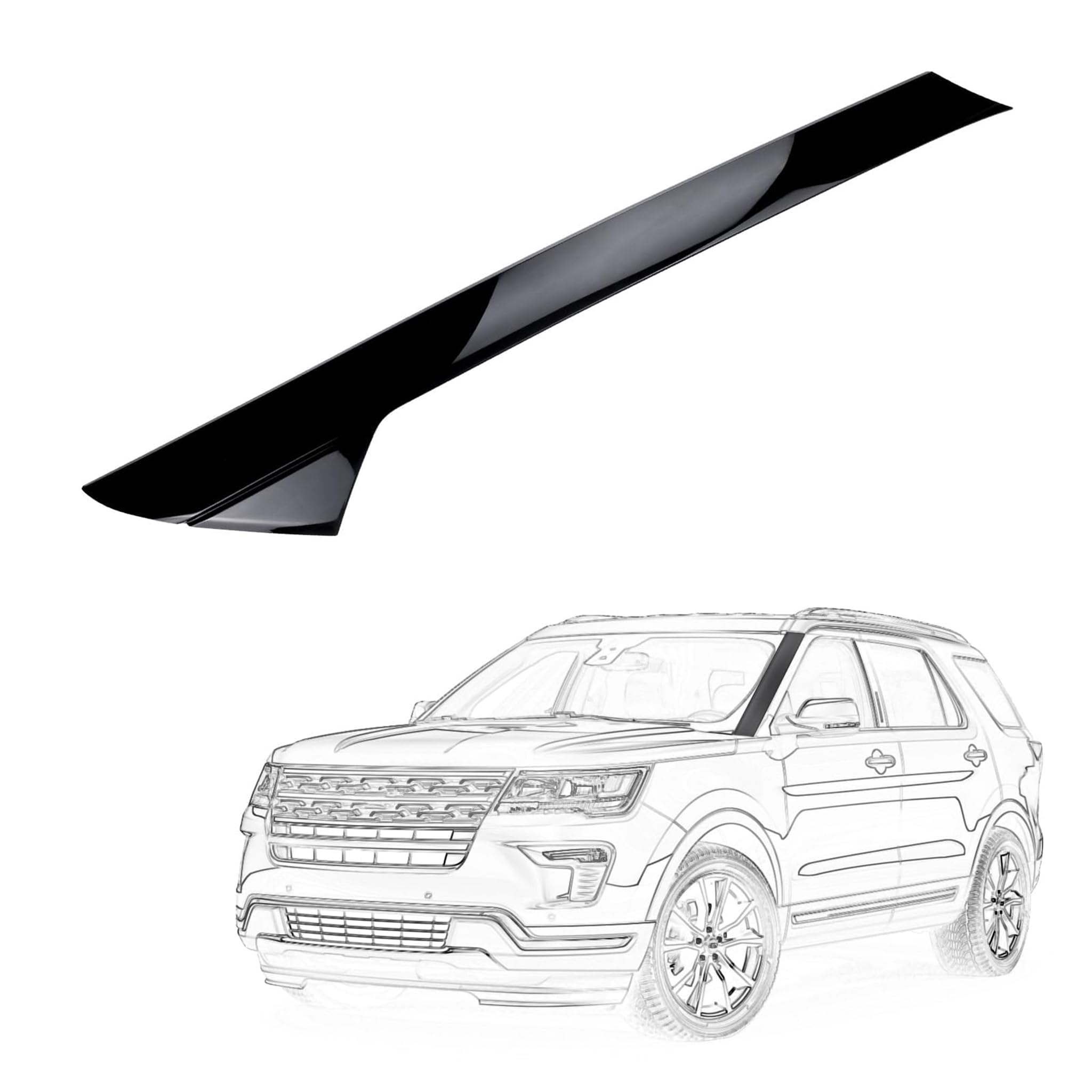 Photo 1 of ** DIRT/SCRAPES **AIKEPT A-Pillar Windshield Trim Molding (Left Driver Side), Compatible with Ford Explorer 2011-2019, Complete Kit with Clips, Replaces BB5Z7803137AA, 926-450