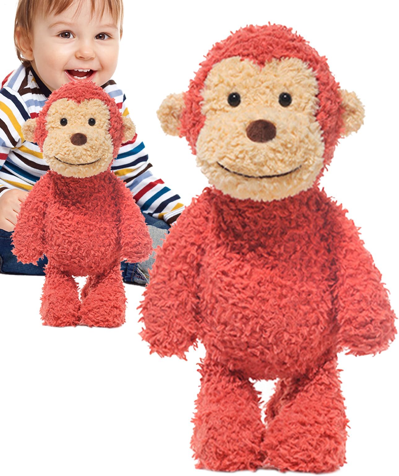 Monkey Plush Toy – Huggable Stuffed Animal Model, Interactive Sound Plush with Banana, Adorable Cute Soft Toy for Children | Stuffed Animal for Boys Girls Kids