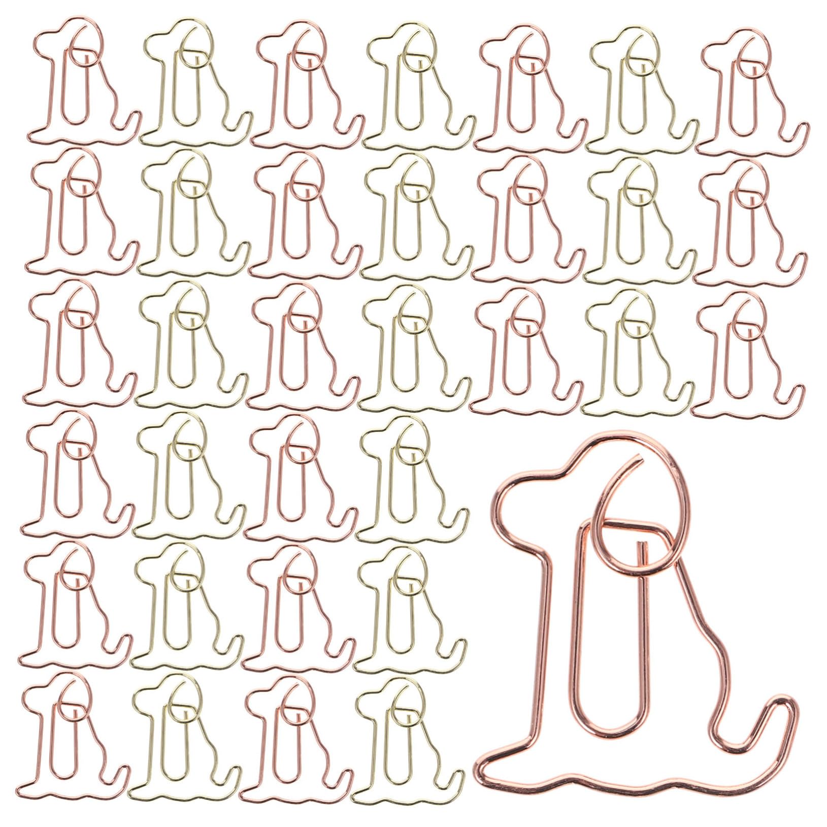 NUOBESTY 200stücke Dekorative Papierklammern Hundedesign Praktische Und Stilvolle Büroklammern Für Schule Büro Und Zuhause Buntes Mit Kleinen Hunden Roségold