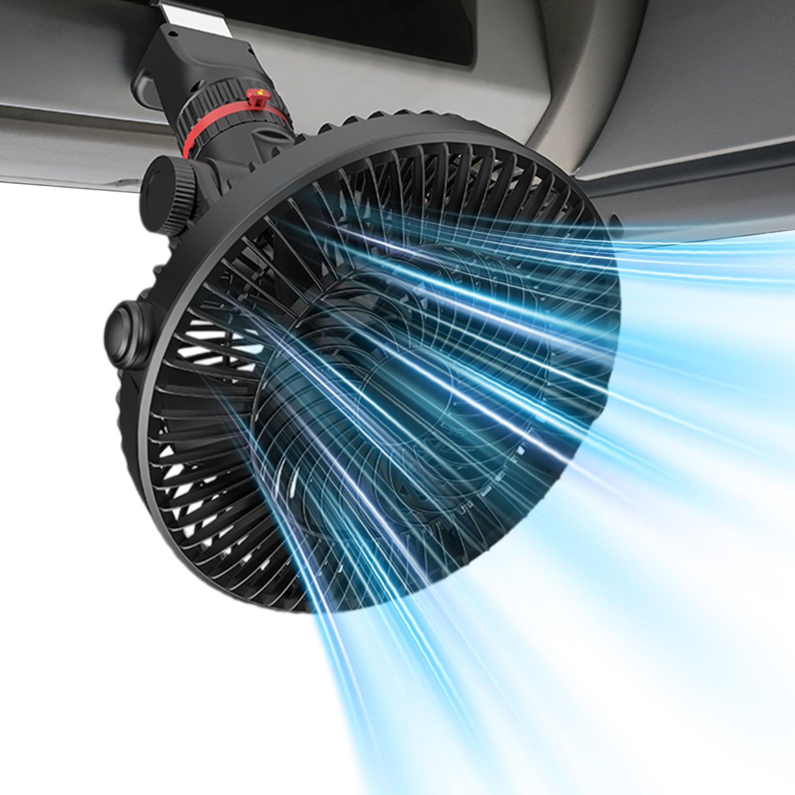 Soporte de Visera del Coche 2 en 1, Ventilador Multifuncional de 12V/24V con Clip, Bajo Ruido, Ventiladores para Automóviles con Velocidad Variable Sin Escalas-Common-5PCS