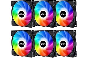 uphere 120mm Case Fans 6 Pack, Controlled by Fan Hub, Addressable RGB...