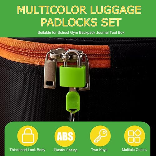 Miniatura 2 de Yinpecly Mini candado ABS con llave para equipaje, candado de maleta impermeable con llaves, candado rojo de 0.89 pulgadas de ancho anti óxido para