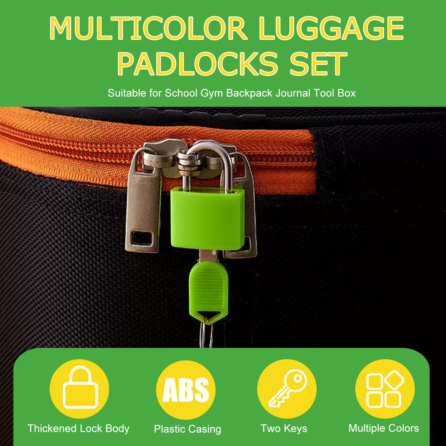 6 Pack Small Colorful Padlocks With Keys - Mini Luggage Locks For School Lockers, Gym Bags, Suitcases & Cabinets