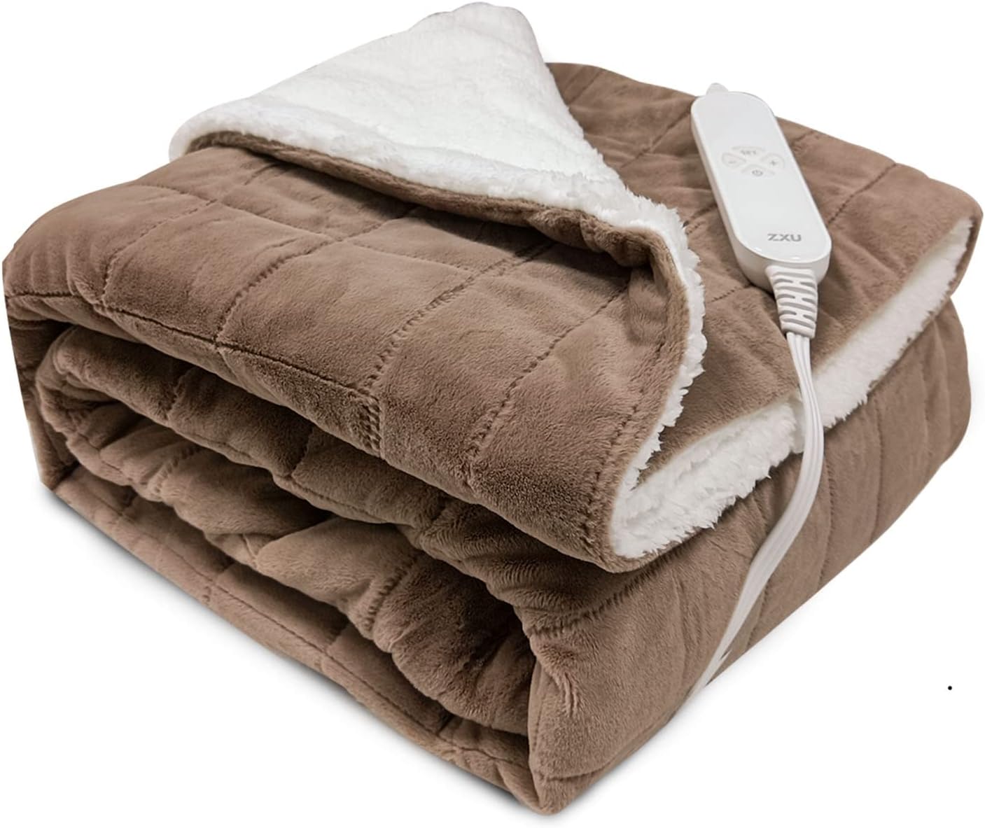GOQO TOMO Electric Heated and Weighted 2 in1 Blanket — Flannel Material with Premium