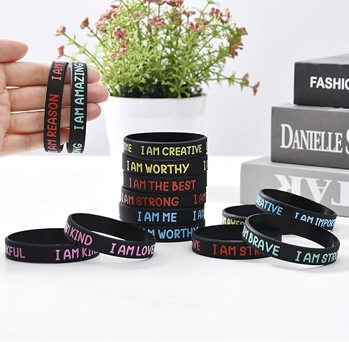 Miniatura 6 de 20 pulseras inspiradoras para estudiantes, pulseras de goma elásticas de silicona, pulseras para profesores para regalar a los niños, regalos para