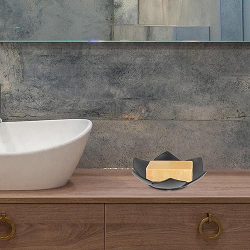 Miniatura 9 de NOLITOY 4 jaboneras autodrenantes de silicona con flor de loto, bandeja de jabón para guardar jabón, soporte de esponja para el hogar, baño,