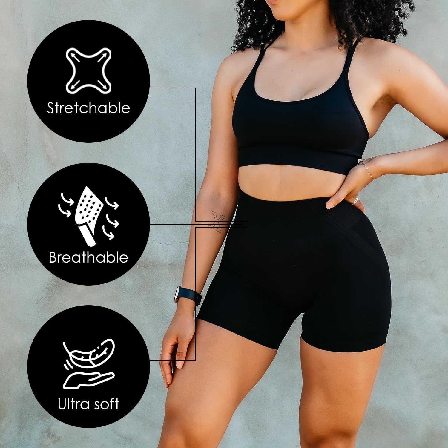 Contour Seamless Shorts, Sculpting Compression Gym Shorts for Women, Seamless High-Waisted Athletic Shorts